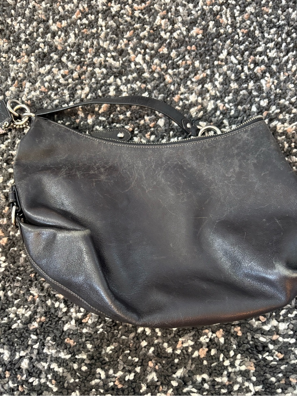 Coach Black Leather Shoulder Bag with Silver Hardware - Picture 2 of 5